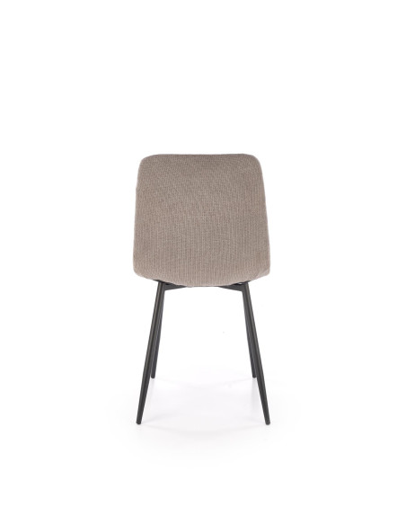 K560 Krzesło Popielate Pikowane, Tkanina, Nogi Stalowe Czarne - Stylowa Forma