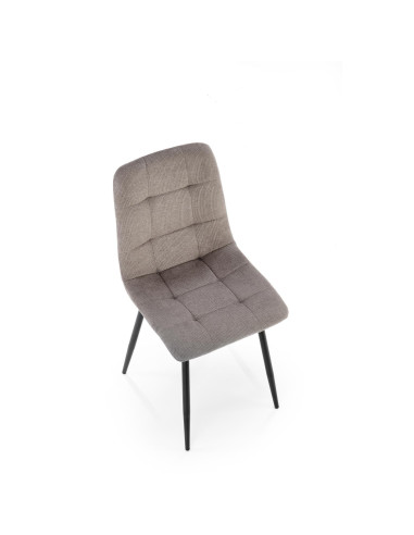 K560 Krzesło Popielate Pikowane, Tkanina, Nogi Stalowe Czarne - Stylowa Forma