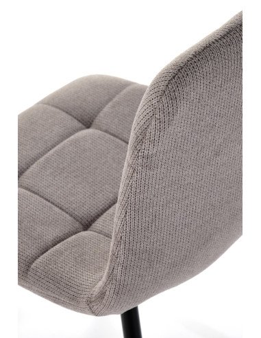 K560 Krzesło Popielate Pikowane, Tkanina, Nogi Stalowe Czarne - Stylowa Forma