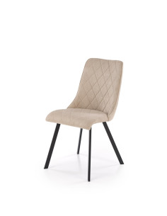 K561 Krzesło Beżowe w Romby, Tkanina VARDO, Nogi Czarne | Elegancki Styl