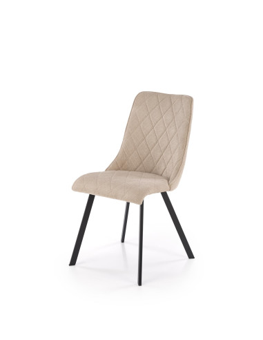 K561 Krzesło Beżowe w Romby, Tkanina VARDO, Nogi Czarne | Elegancki Styl