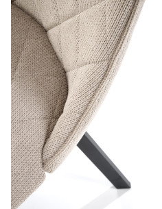 K561 Krzesło Beżowe w Romby, Tkanina VARDO, Nogi Czarne | Elegancki Styl 2