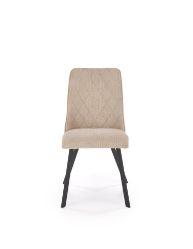 K561 Krzesło Beżowe w Romby, Tkanina VARDO, Nogi Czarne | Elegancki Styl