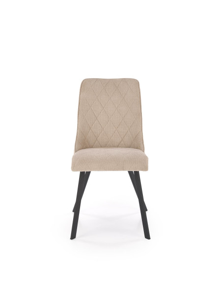 K561 Krzesło Beżowe w Romby, Tkanina VARDO, Nogi Czarne | Elegancki Styl