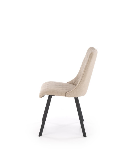 K561 Krzesło Beżowe w Romby, Tkanina VARDO, Nogi Czarne | Elegancki Styl