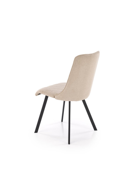 K561 Krzesło Beżowe w Romby, Tkanina VARDO, Nogi Czarne | Elegancki Styl