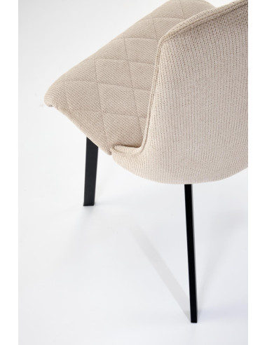 K561 Krzesło Beżowe w Romby, Tkanina VARDO, Nogi Czarne | Elegancki Styl