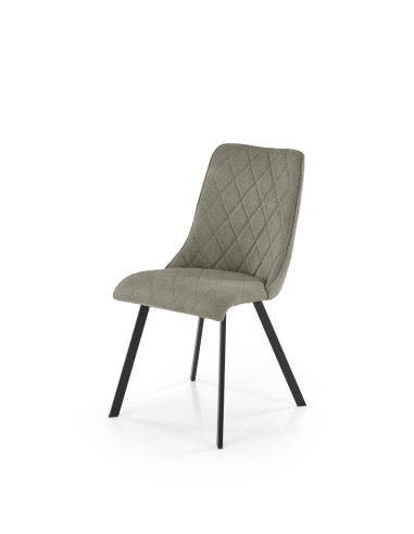 K561 Krzesło Oliwkowe w Romby, Tkanina VARDO, Nogi Czarne | Elegancki Styl