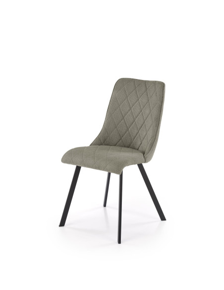 K561 Krzesło Oliwkowe w Romby, Tkanina VARDO, Nogi Czarne | Elegancki Styl