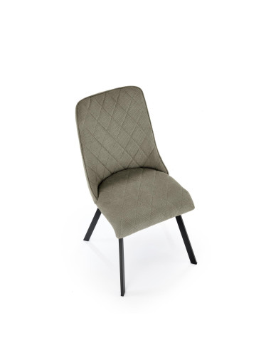 K561 Krzesło Oliwkowe w Romby, Tkanina VARDO, Nogi Czarne | Elegancki Styl