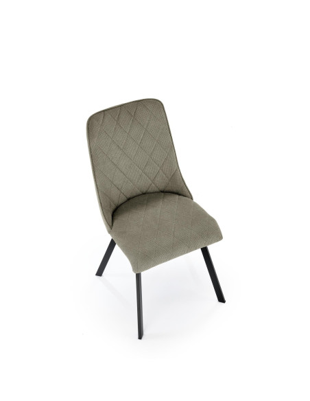 K561 Krzesło Oliwkowe w Romby, Tkanina VARDO, Nogi Czarne | Elegancki Styl