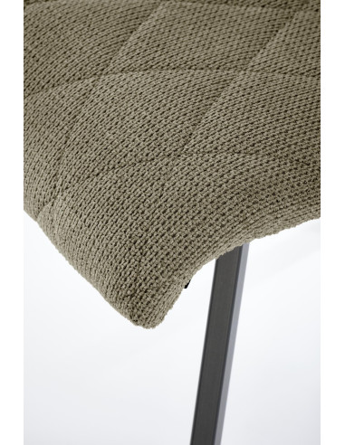 K561 Krzesło Oliwkowe w Romby, Tkanina VARDO, Nogi Czarne | Elegancki Styl