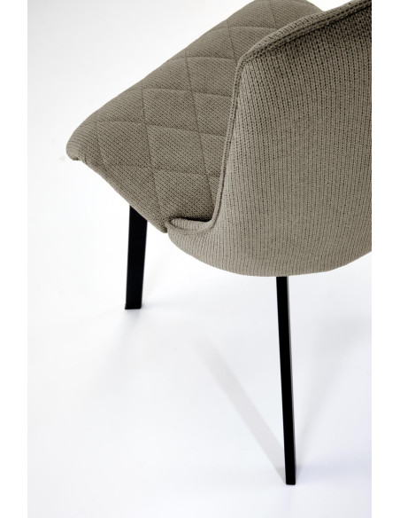 K561 Krzesło Oliwkowe w Romby, Tkanina VARDO, Nogi Czarne | Elegancki Styl