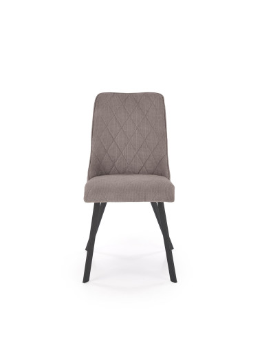 K561 Krzesło Popielate w Romby, Tkanina VARDO Nogi Czarne | Elegancki Styl