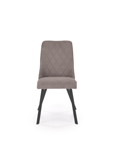 K561 Krzesło Popielate w Romby, Tkanina VARDO Nogi Czarne | Elegancki Styl