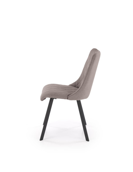 K561 Krzesło Popielate w Romby, Tkanina VARDO Nogi Czarne | Elegancki Styl