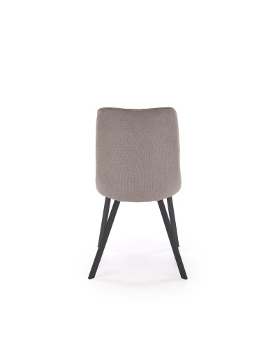 K561 Krzesło Popielate w Romby, Tkanina VARDO Nogi Czarne | Elegancki Styl