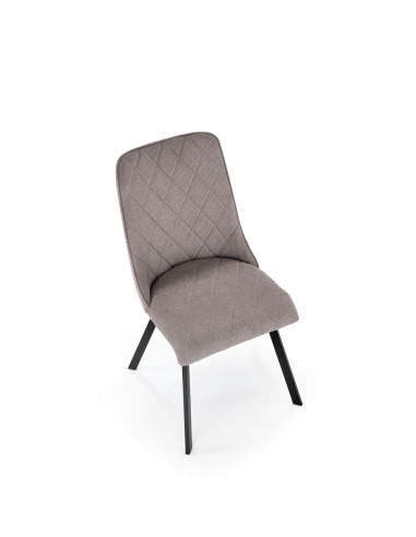 K561 Krzesło Popielate w Romby, Tkanina VARDO Nogi Czarne | Elegancki Styl