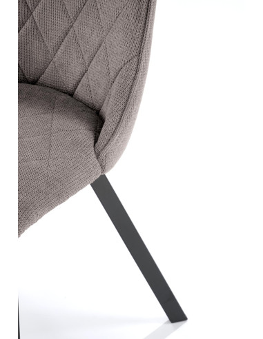 K561 Krzesło Popielate w Romby, Tkanina VARDO Nogi Czarne | Elegancki Styl