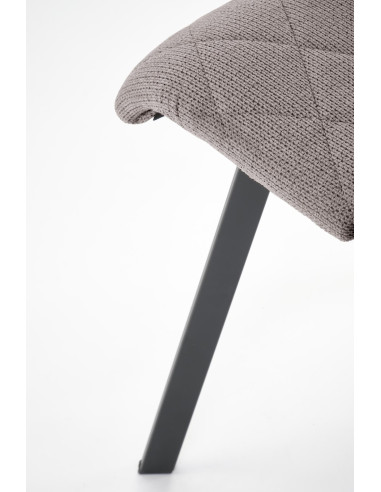 K561 Krzesło Popielate w Romby, Tkanina VARDO Nogi Czarne | Elegancki Styl