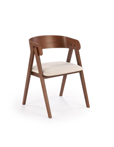 K562 Krzesło Orzechowe/Jasny Beżowy | Drewno Lite, Oparcie Kubełkowe