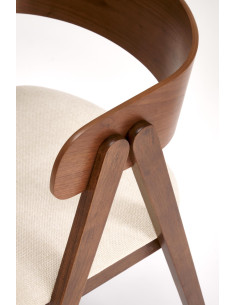 K562 Krzesło Orzechowe/Jasny Beżowy | Drewno Lite, Oparcie Kubełkowe 2