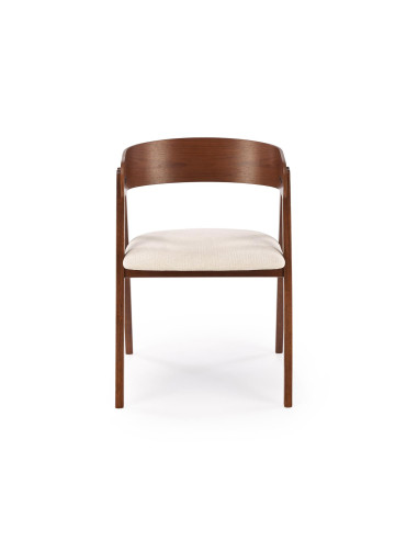 K562 Krzesło Orzechowe/Jasny Beżowy | Drewno Lite, Oparcie Kubełkowe