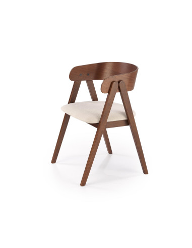 K562 Krzesło Orzechowe/Jasny Beżowy | Drewno Lite, Oparcie Kubełkowe