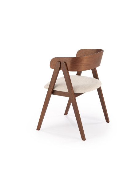 K562 Krzesło Orzechowe/Jasny Beżowy | Drewno Lite, Oparcie Kubełkowe