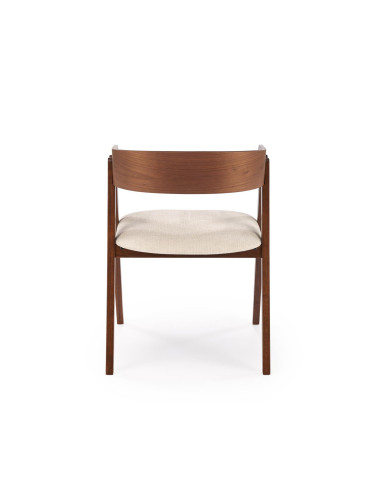 K562 Krzesło Orzechowe/Jasny Beżowy | Drewno Lite, Oparcie Kubełkowe