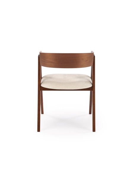 K562 Krzesło Orzechowe/Jasny Beżowy | Drewno Lite, Oparcie Kubełkowe