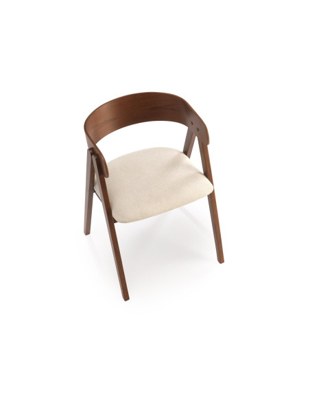 K562 Krzesło Orzechowe/Jasny Beżowy | Drewno Lite, Oparcie Kubełkowe