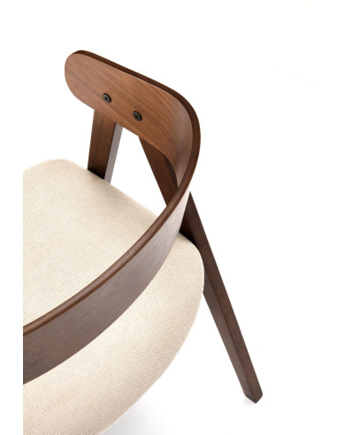 K562 Krzesło Orzechowe/Jasny Beżowy | Drewno Lite, Oparcie Kubełkowe