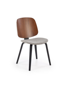 K563 Krzesło Orzechowo-Popielate | Tkanina/Sklejka | Skandynawski Styl