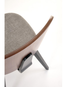 K563 Krzesło Orzechowo-Popielate | Tkanina/Sklejka | Skandynawski Styl 2