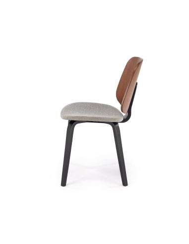 K563 Krzesło Orzechowo-Popielate | Tkanina/Sklejka | Skandynawski Styl