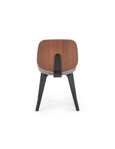 K563 Krzesło Orzechowo-Popielate | Tkanina/Sklejka | Skandynawski Styl