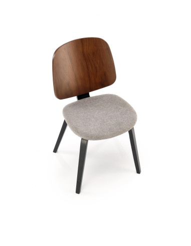 K563 Krzesło Orzechowo-Popielate | Tkanina/Sklejka | Skandynawski Styl