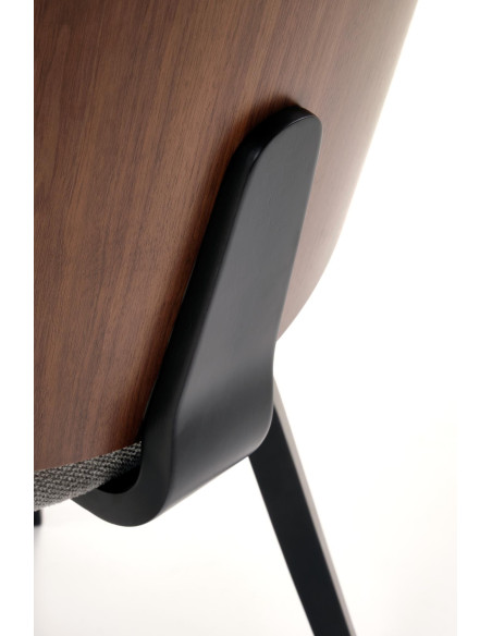 K563 Krzesło Orzechowo-Popielate | Tkanina/Sklejka | Skandynawski Styl