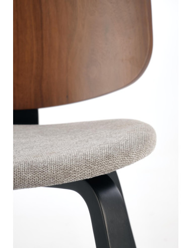 K563 Krzesło Orzechowo-Popielate | Tkanina/Sklejka | Skandynawski Styl