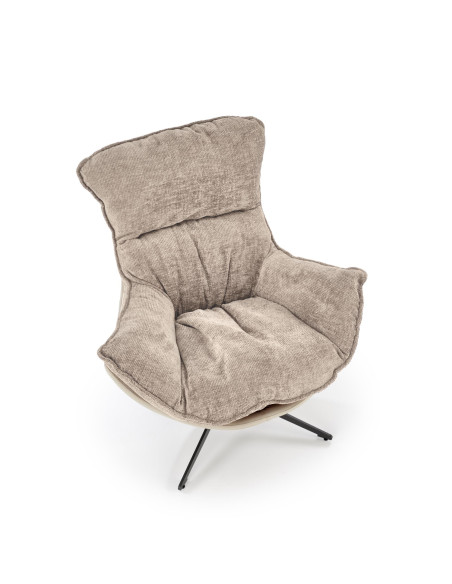 LOBSTER Fotel Wypoczynkowy Obrotowy Beżowy | Tapicerka HAGA | Wygoda Marzeń