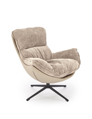 LOBSTER Fotel Wypoczynkowy Obrotowy Beżowy | Tapicerka HAGA | Wygoda Marzeń