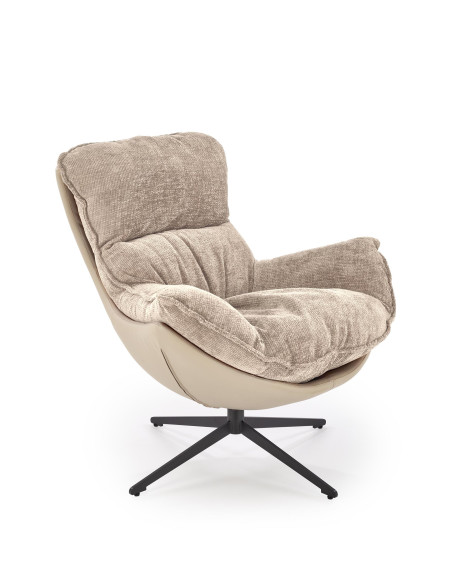 LOBSTER Fotel Wypoczynkowy Obrotowy Beżowy | Tapicerka HAGA | Wygoda Marzeń