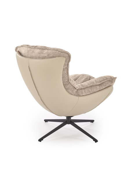 LOBSTER Fotel Wypoczynkowy Obrotowy Beżowy | Tapicerka HAGA | Wygoda Marzeń