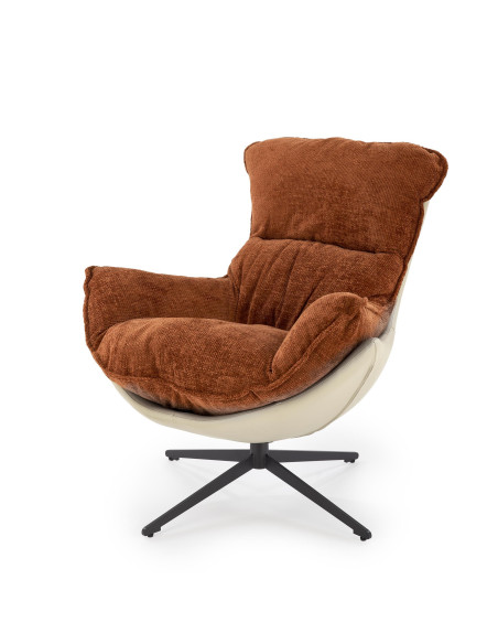 LOBSTER Fotel Wypoczynkowy Obrotowy Cynamonowy | Komfort Absolutny