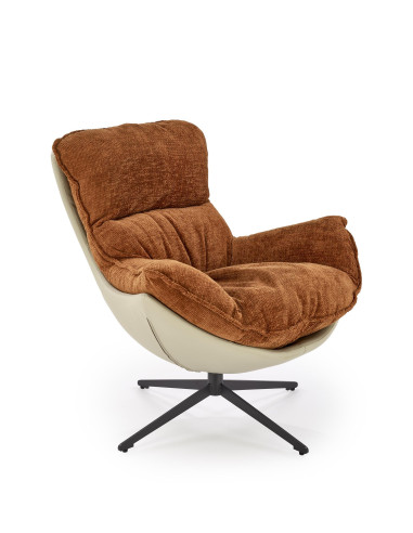 LOBSTER Fotel Wypoczynkowy Obrotowy Cynamonowy | Komfort Absolutny