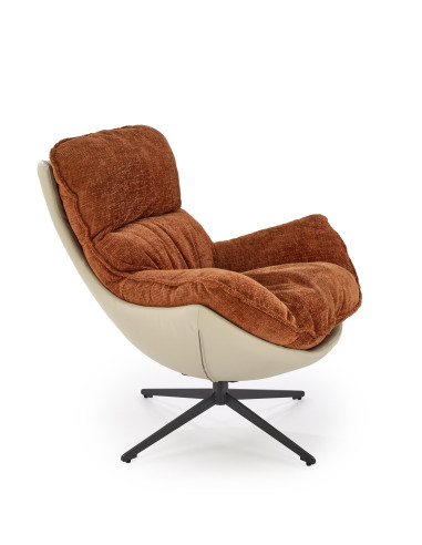 LOBSTER Fotel Wypoczynkowy Obrotowy Cynamonowy | Komfort Absolutny