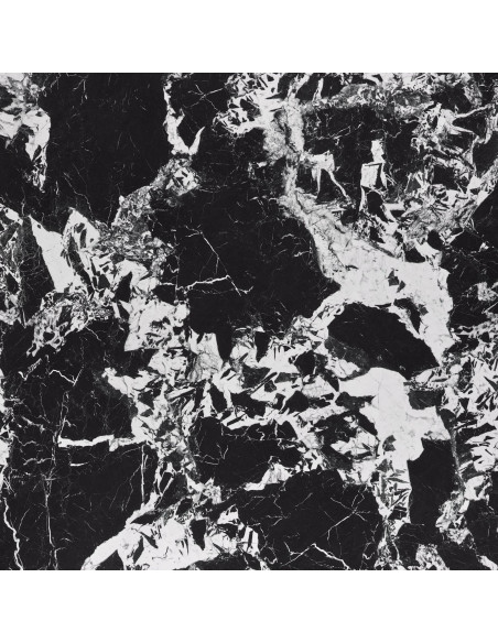 MANUEL Stół Okrągły Fi120/77 cm Spiek Czarny Marmur Podstawa Stalowa Czarna