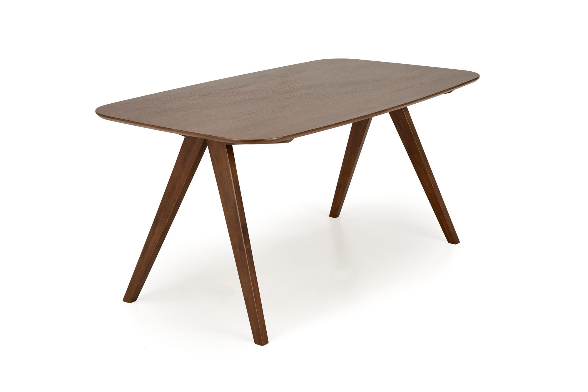 Drewniany stół MIGUEL w kolorze orzechowym – widok z przodu.