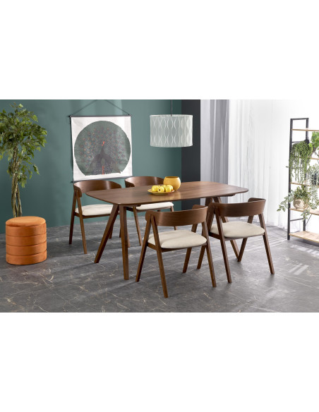 MIGUEL Stół 160/90/75/131 cm Drewniany Orzechowy Design | Rodzinne Centrum